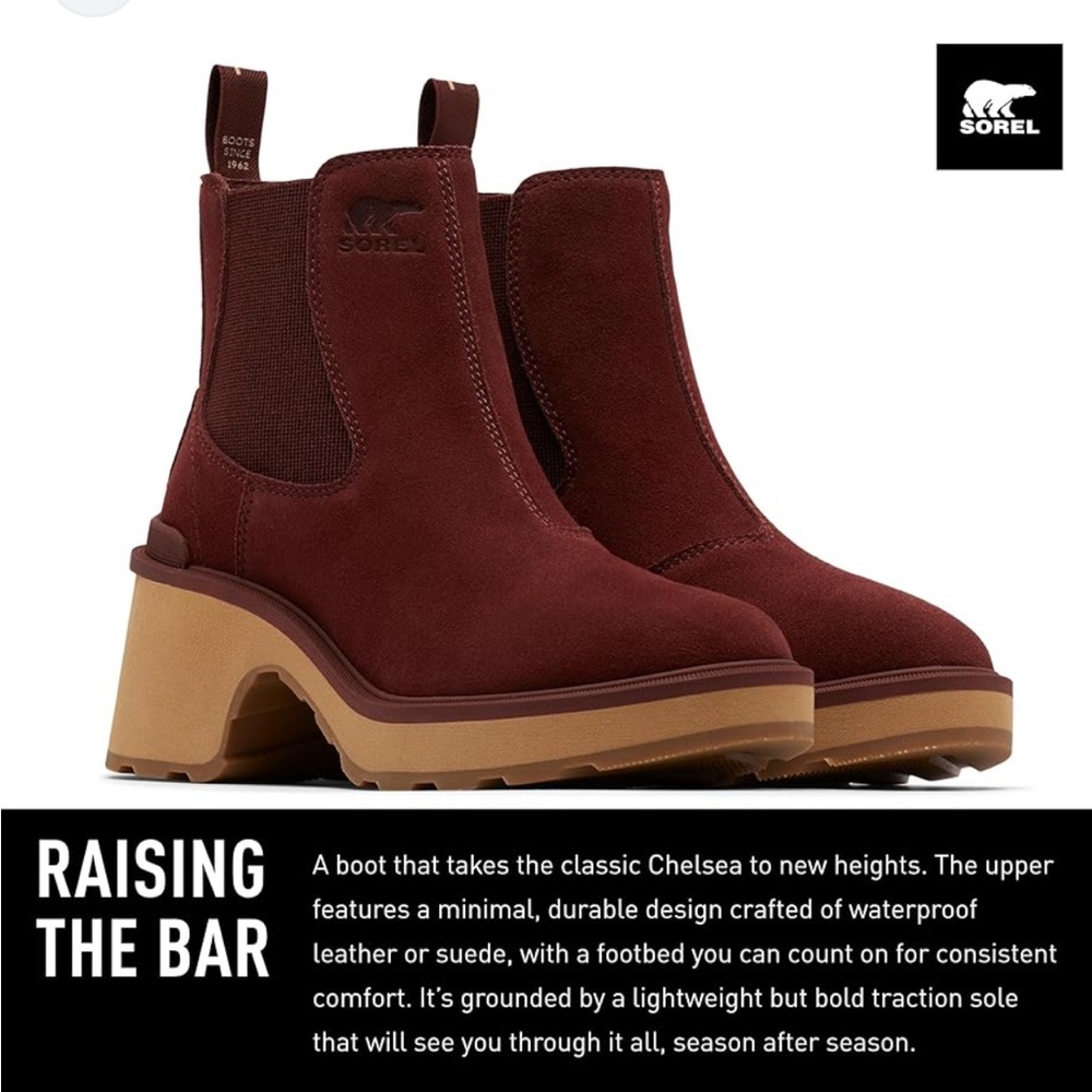 Sorel Women's Chelsea Platform Boot in Burgundy